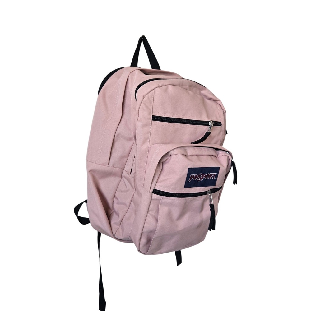 JanSport Big Student Backpack Pink Black Multi Pocket School Travel Laptop Bag